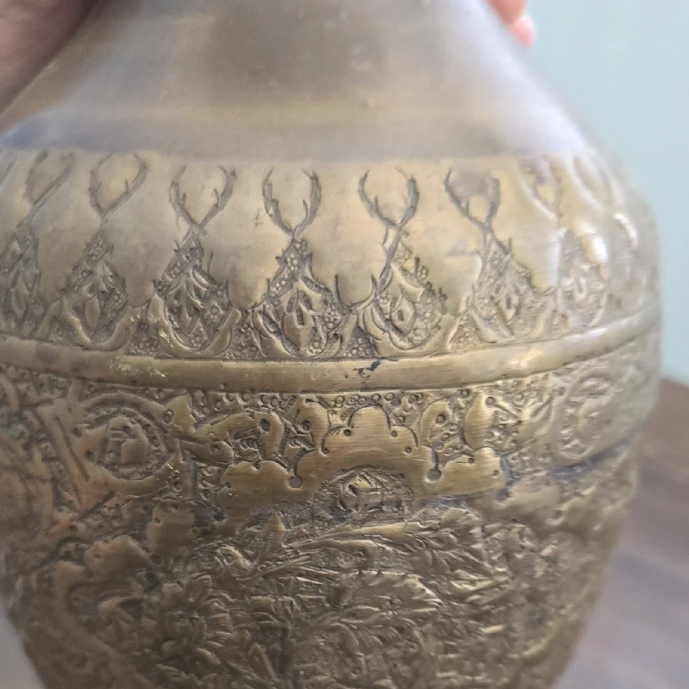Vintage Brass Middle Eastern Vase